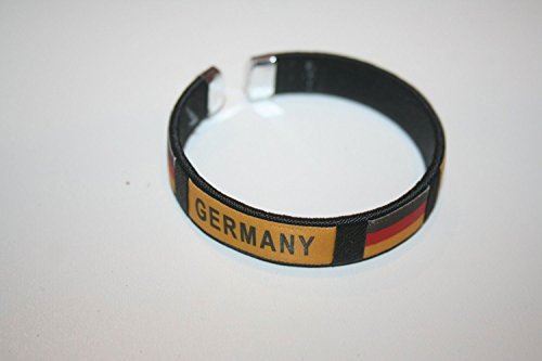 Germany Black Country Flag Flexible Adult C Bracelet Wristband… 2.5 Inches in