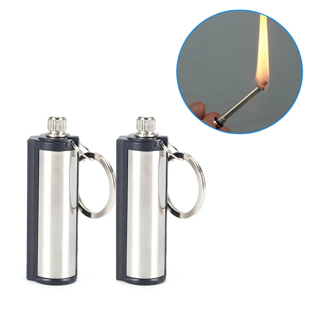 4Pcs Permanent Match Keychain Emergency Lighter Survival Camp Tool Waterproof