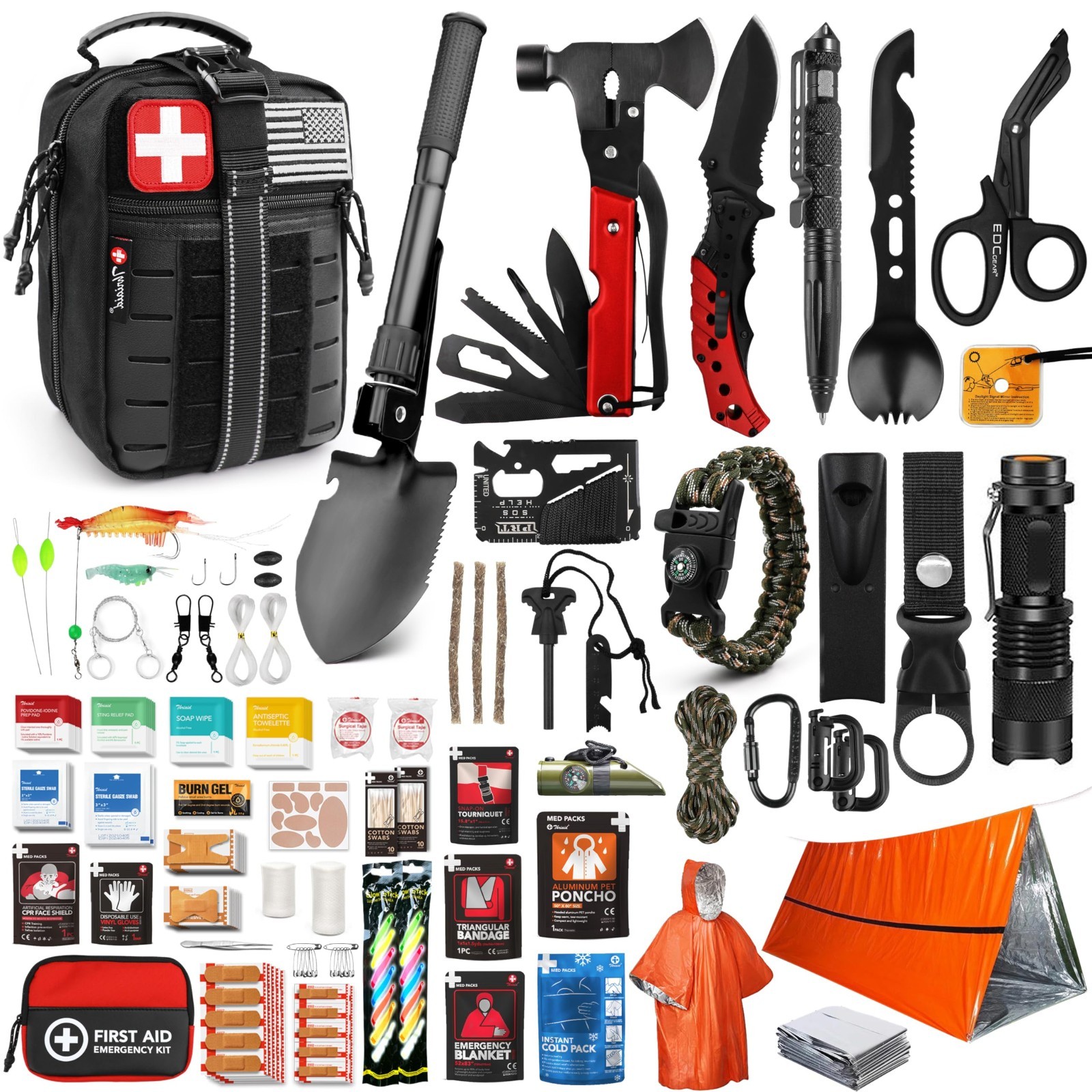 Comprehensive 190-Piece Survival First Aid Kit – Tactical Molle Pouch for Campin