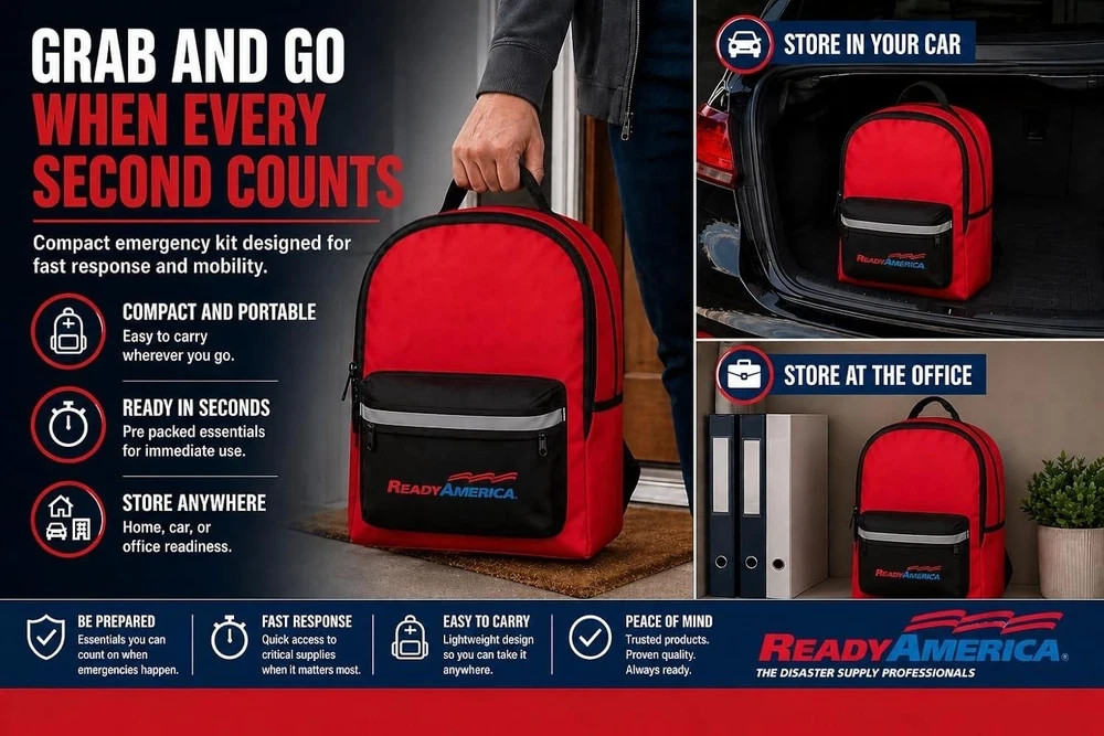 70280 72 Hour Emergency Kit, 2-Person, 3-Day Backpack, Includes First Aid Kit, S