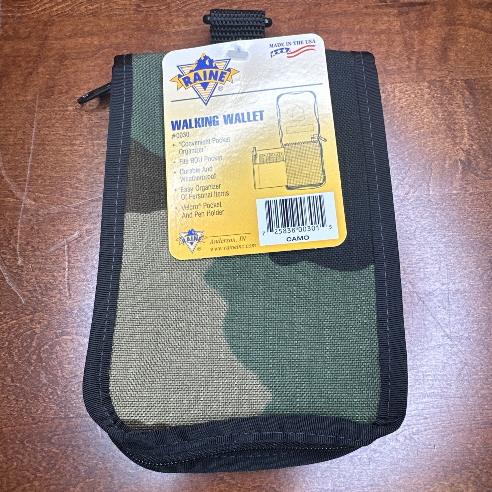 US Military “Walking Wallet” 4″x6″ CAMO nylon, Notepad & Pen/Storage Pockets
