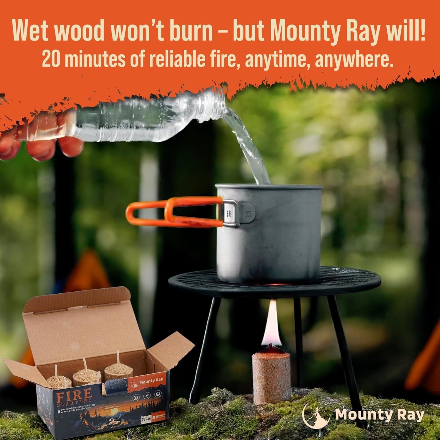 Portable Campfire 24 pcs up to 20 Min Burn Each Emergency Fire Starters