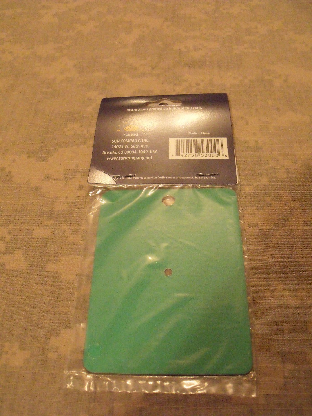 Featherweight Mirror, Sun Company #530, Signal Mirror w/sighting hole, Acrylic