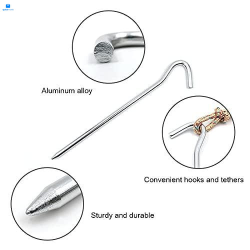 12Pcs Aluminium Tent Stakes for Sand,Beach Camping-7 7Inch, Silver 12Pack