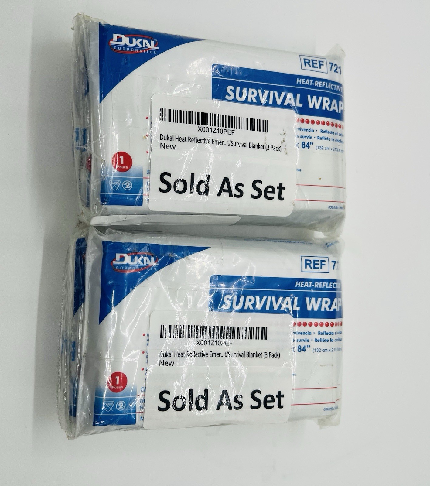 Dukal 721 Emergency Survival Blanket Mylar Thermal Wrap 6 Pk • XL 82″x 54