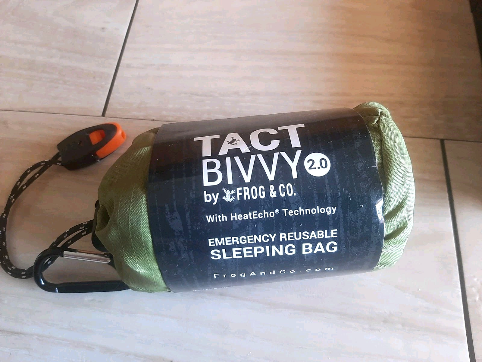 Survival Frog Tact Bivvy 2.0 Emergency Sleeping Bag w/Stuff Sack, Carabiner