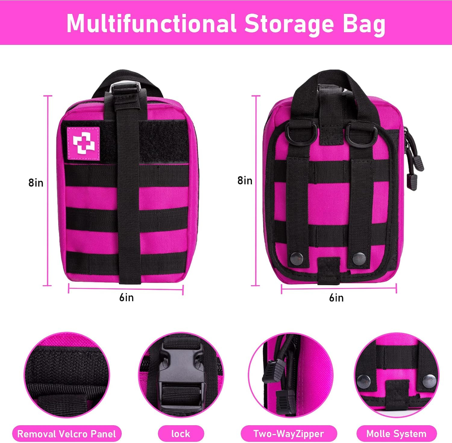 Pink Survival Kits First Aid Set Hiking Camping Gear Equipment Bug Outdoor Gift