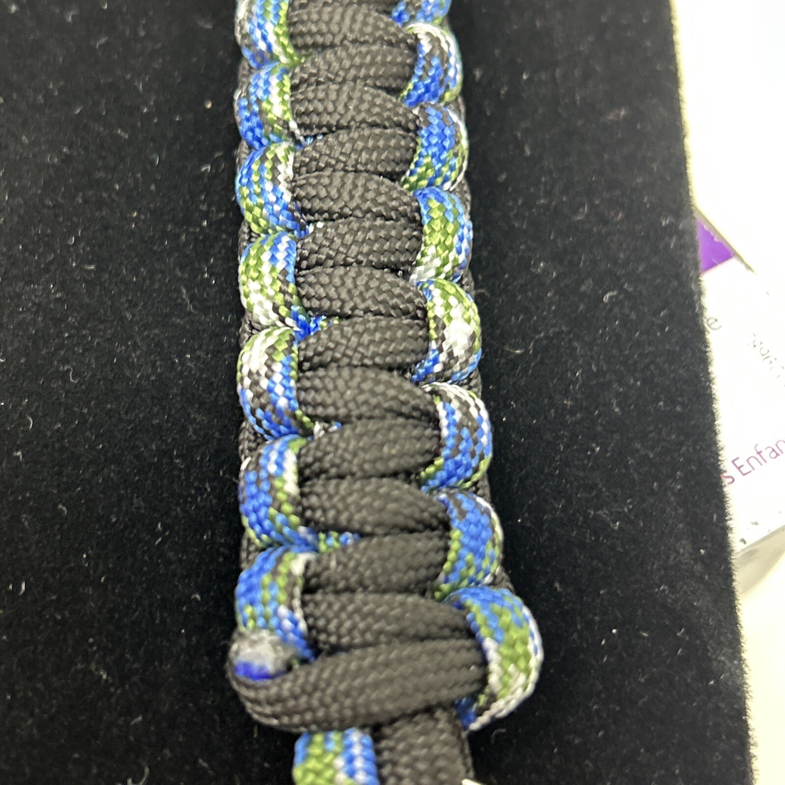 2Pcs Paracord Keychains Braided Paracord Lanyard Keychain Clip Blue Tint & Black