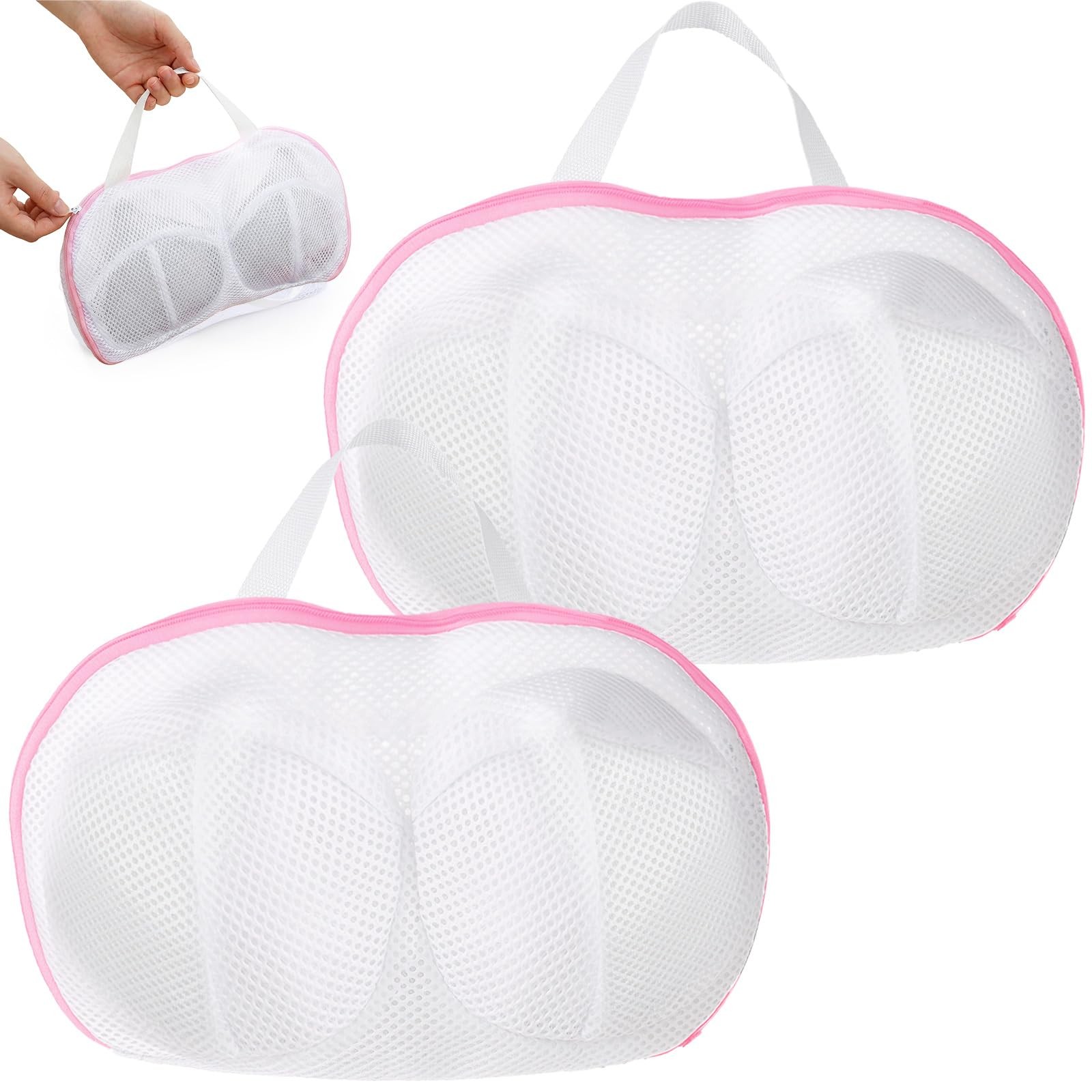 Classicseali 2pcs Bra Wash Bag,Mesh Laundry Bag for Bras with Handle Zipper,…