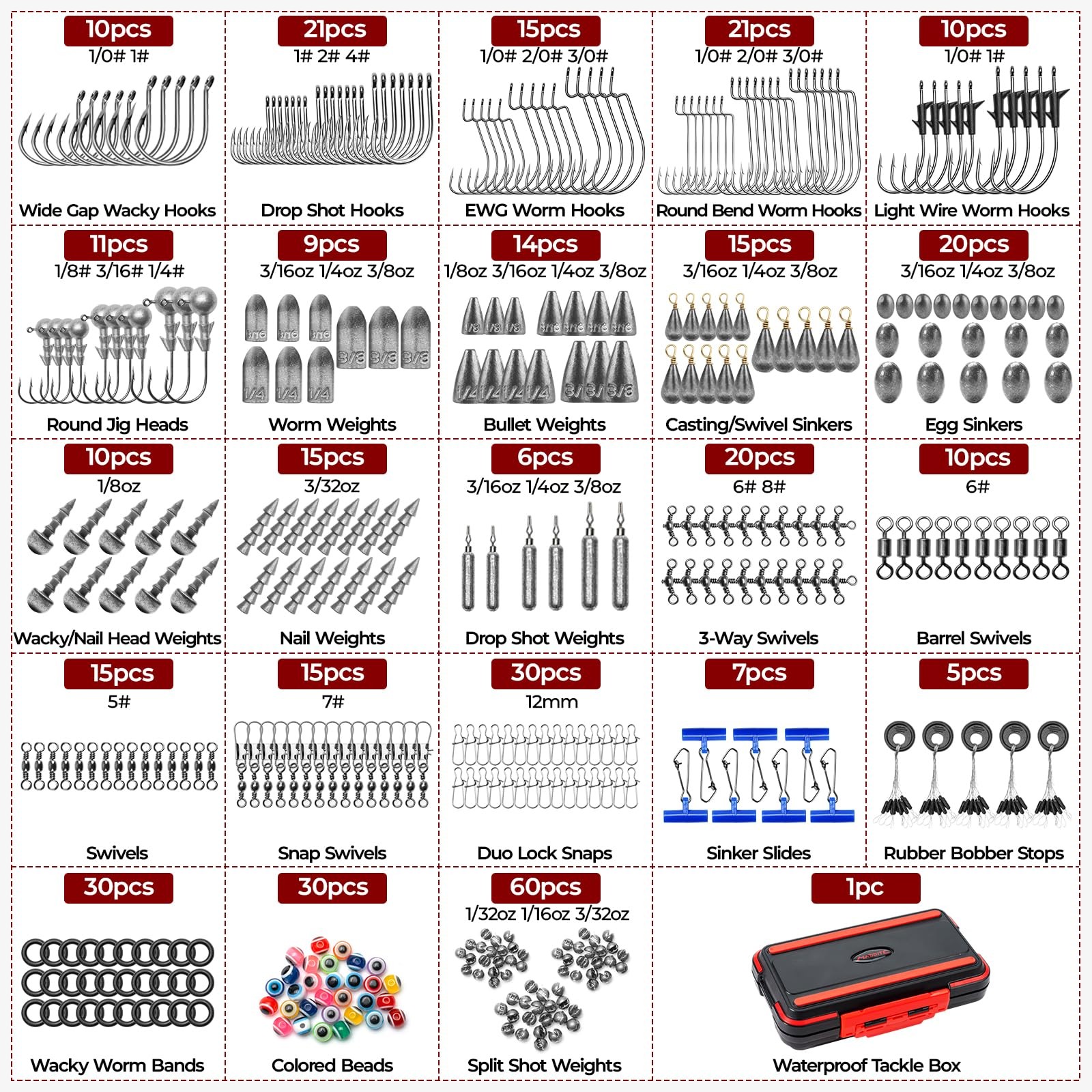 MadBite by KastKing 400-Pieces Freshwater Terminal Tackle Kit, Endorsed by…
