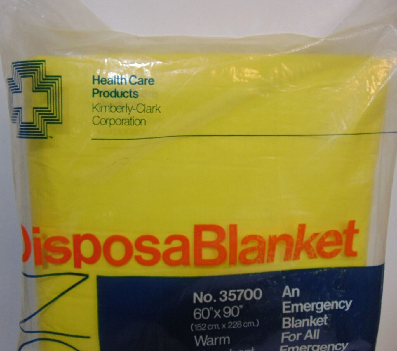 Vintage Emergency Blanket Thermal Survival Mylar Camping Hiking First Aid NOS