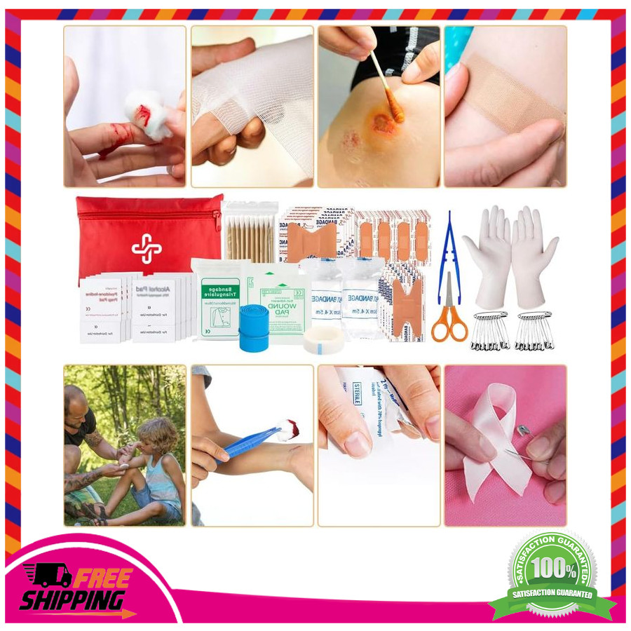 250Pcs Survival Kit First Aid Kit with Emergency Tent Molle Bag for Camping Gear