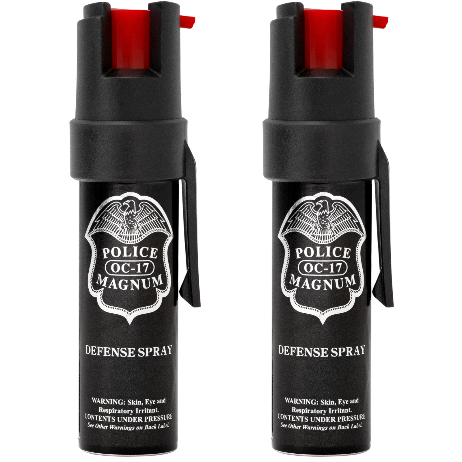 Police Magnum pepper spray USA self defense security 2 pack 3/4oz Pocket Clips