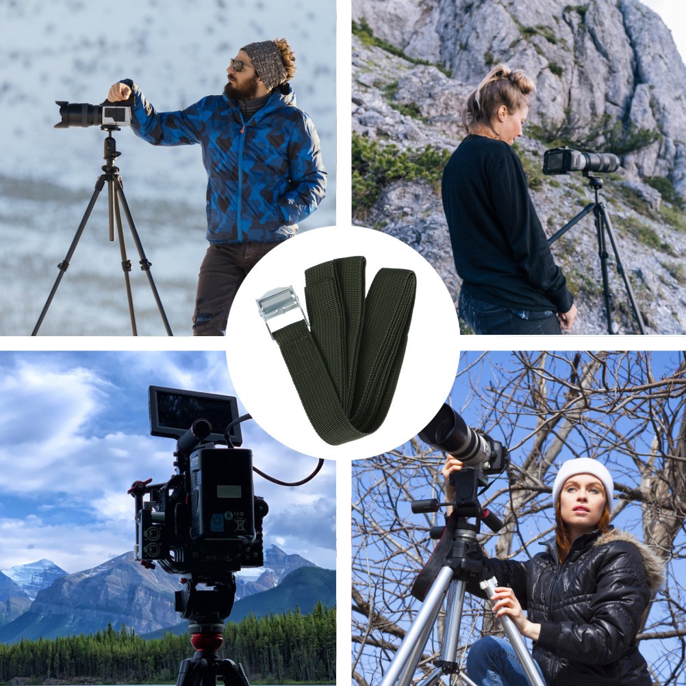 2Pcs Outdoor Camera Securing Strap Black Adjustable Belt for Hunting and Travel