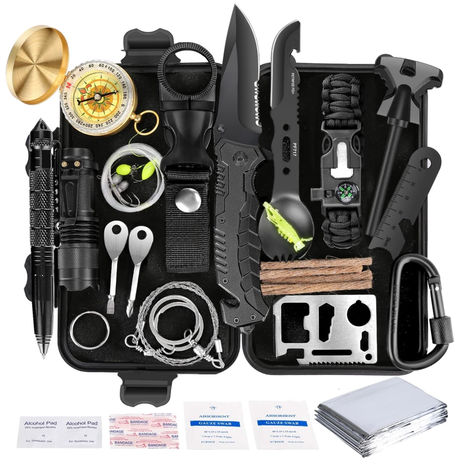 Tactical Survival Kit for Hiking, Hunting, Fishing