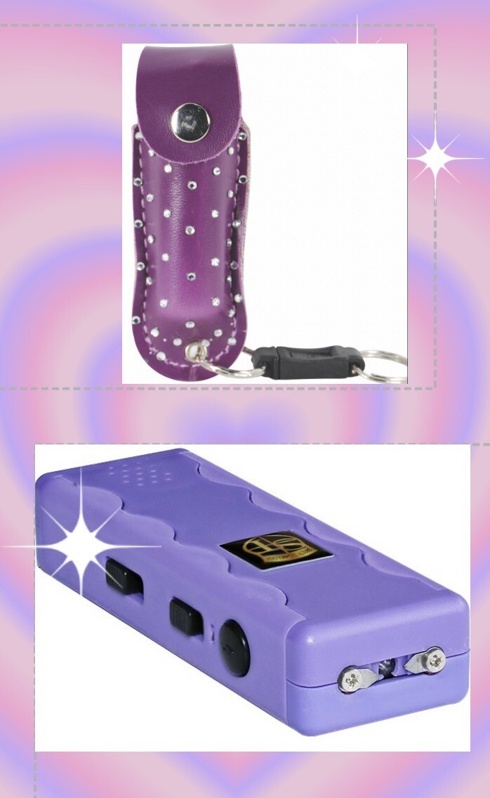 COMBO PEPPER SPRAY +3 N 1 FLASHLIGHT STUN GUN PROTECTION PACK Women Self Defense