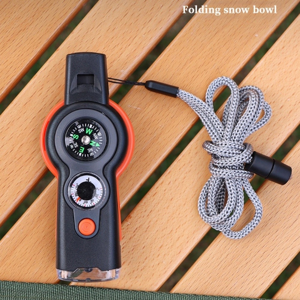 ABS Outdoor Tools Survival Whistle Built-in Thermometer Length: 109mm