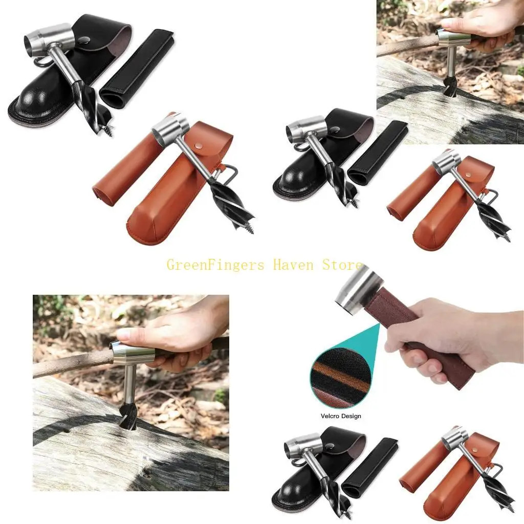 F68D Survival Manual Tools for Bushcraft Hand Auger Wrench Drill Peg Outdoor