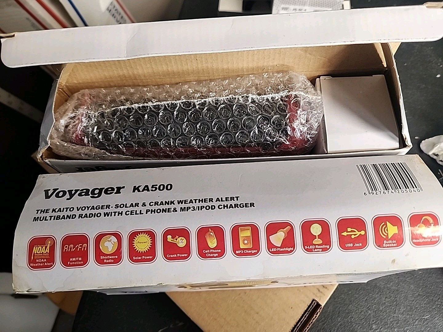 Red Kaito KA500 Voyager Solar Crank Battery Survival Radio AM FM Shortwave NEW
