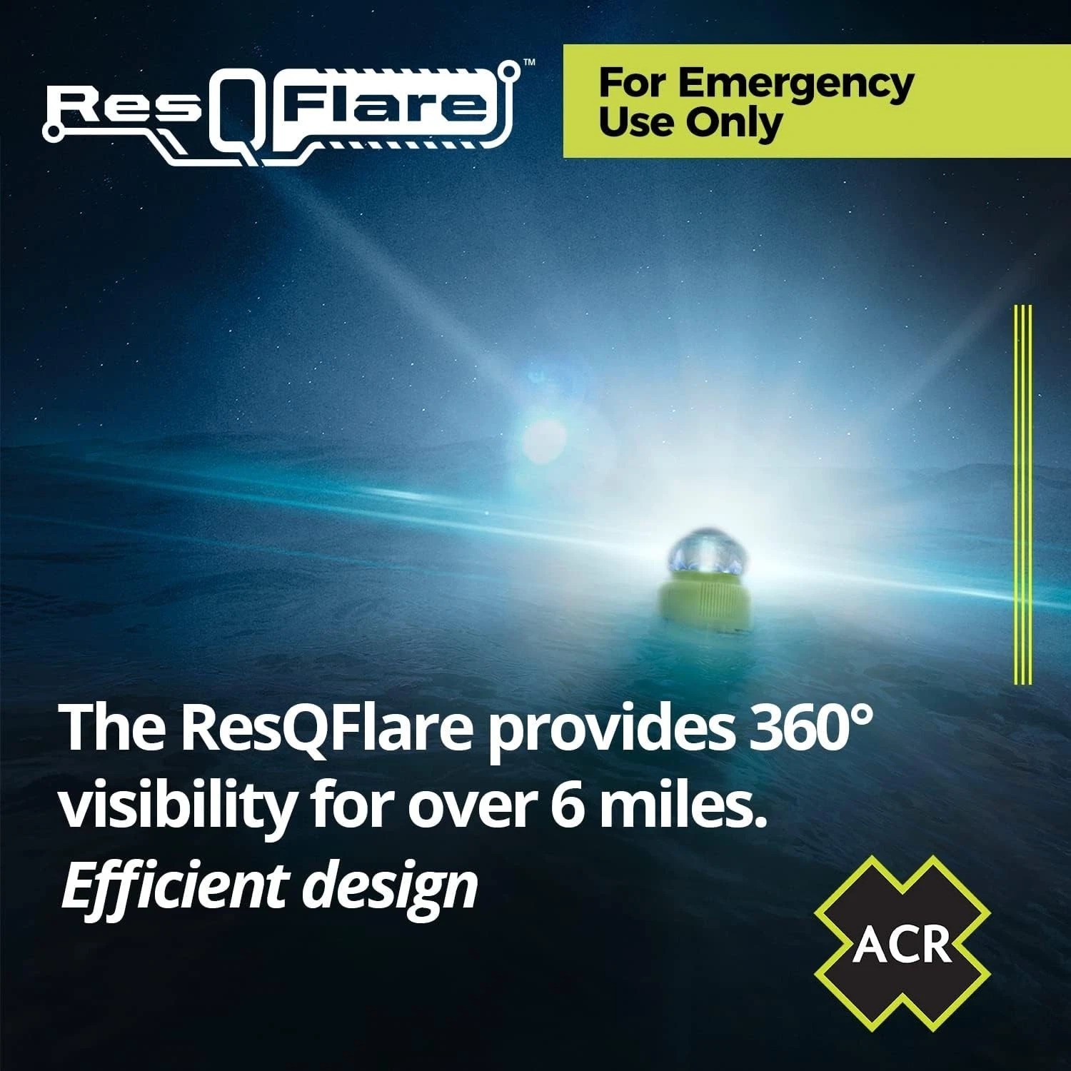 ResQFlare Waterproof E-Flare with Distress Flag – Reliable Marine Safety Tool
