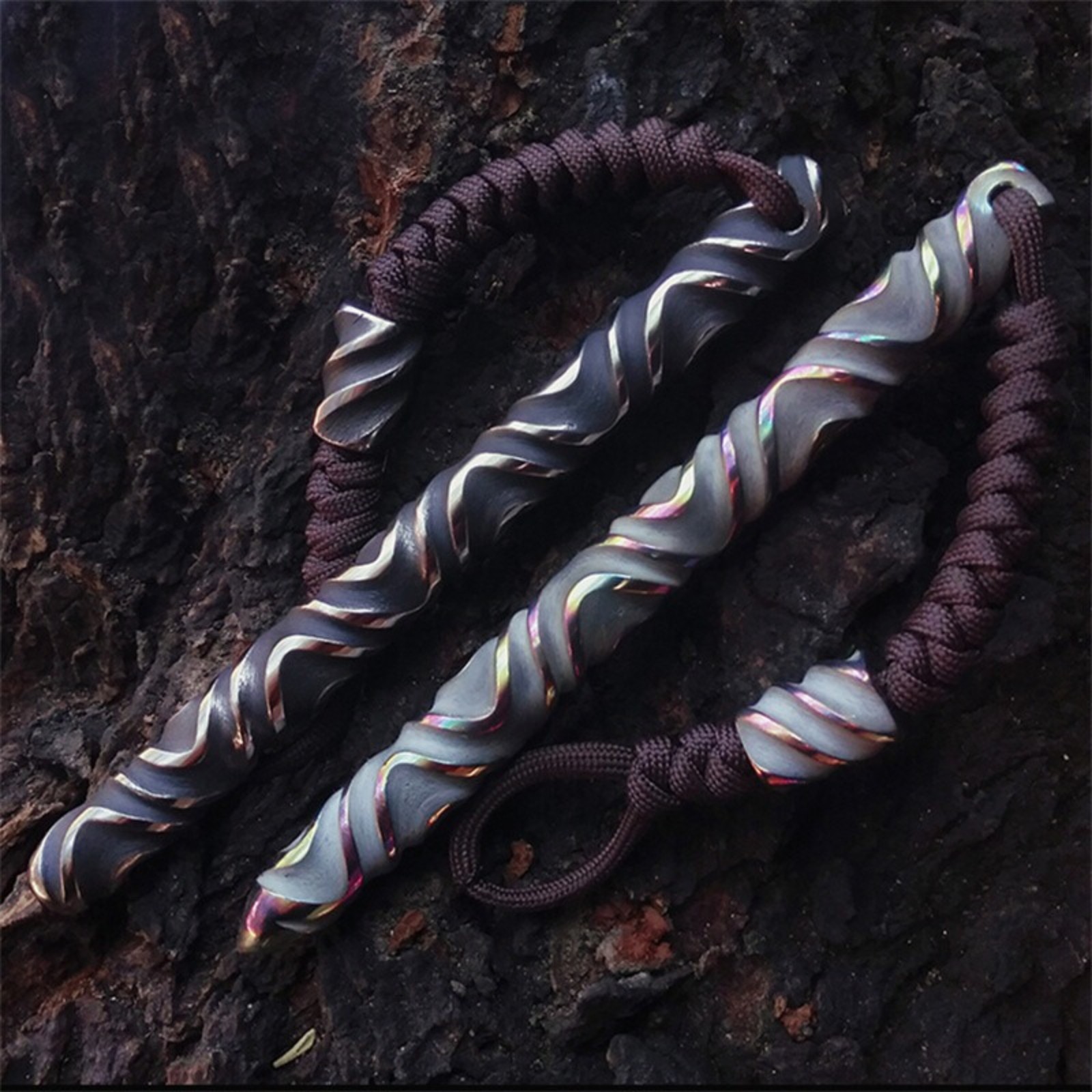 EDC Titanium Alloy Cool Stick Outdoor Play Wand Cuban Rattan Crowbar Equipment