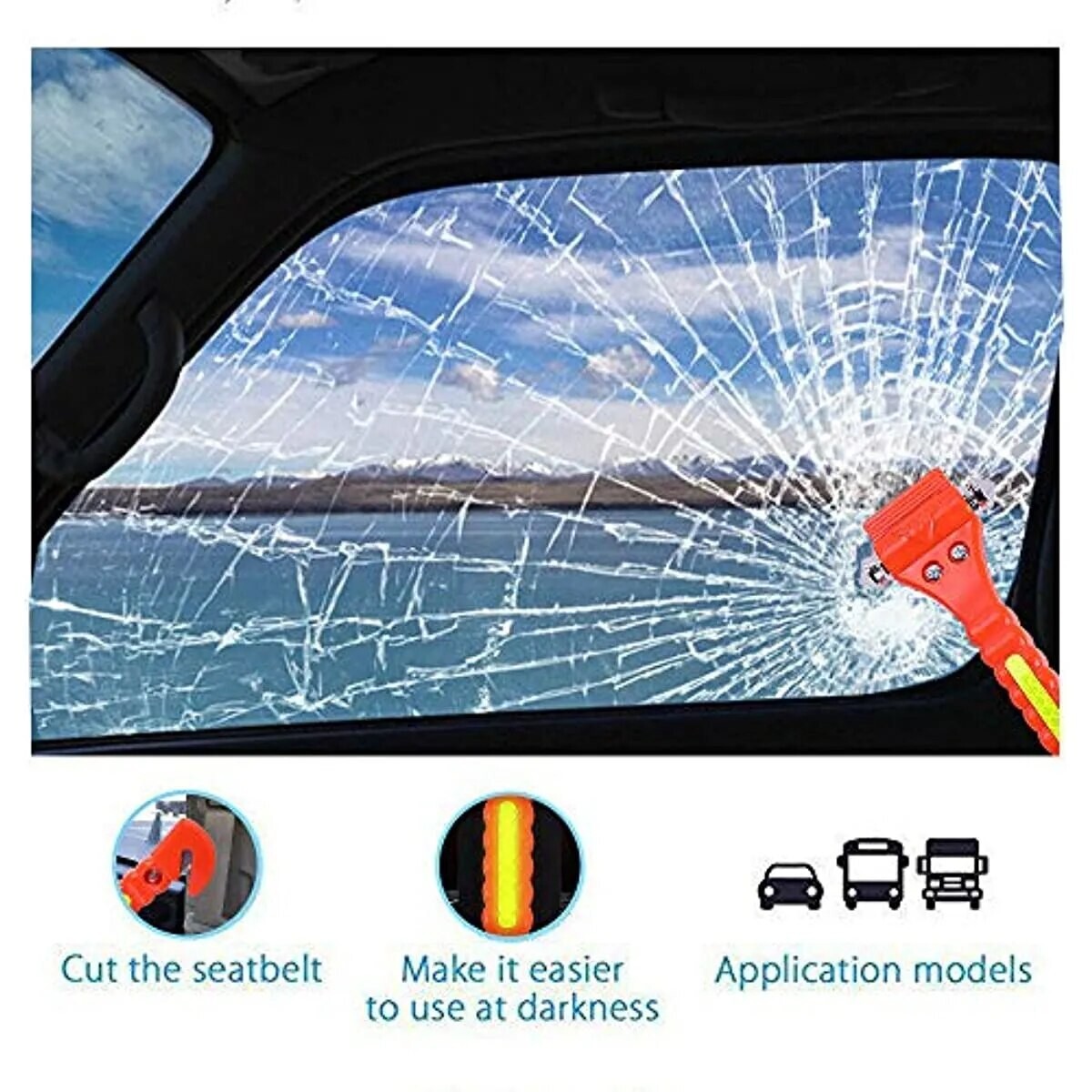 EMT Emergency Rescue Car Vehicle Multi Tool With Knife Rope Seat Belt Cutter