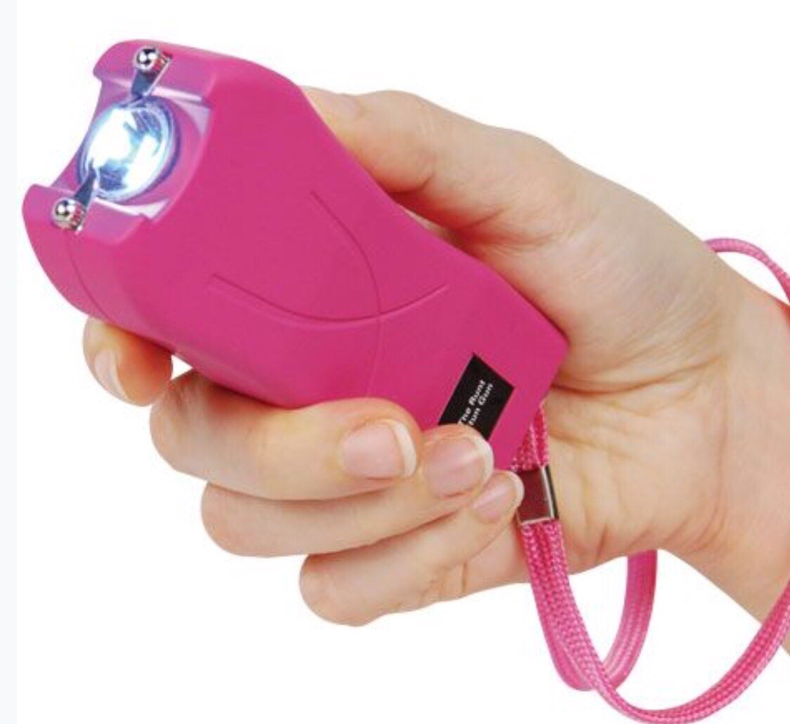 Mini Hand Pocket WOMEN Stun Gun PINK Rechargeable 80 Million Volt LED w/ HOLSTER