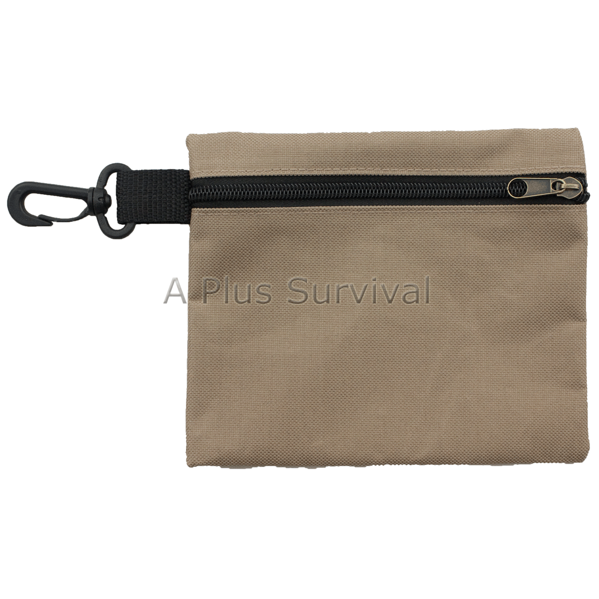 Medium Multi Purpose Brown Zipper Bag with Clip – First Aid Parts Survival Kits