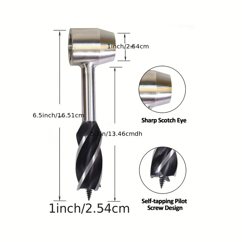 Survival Tools Bushcraft Hand Auger with Scotch Eye for Large Wood Pegs Hand Aug