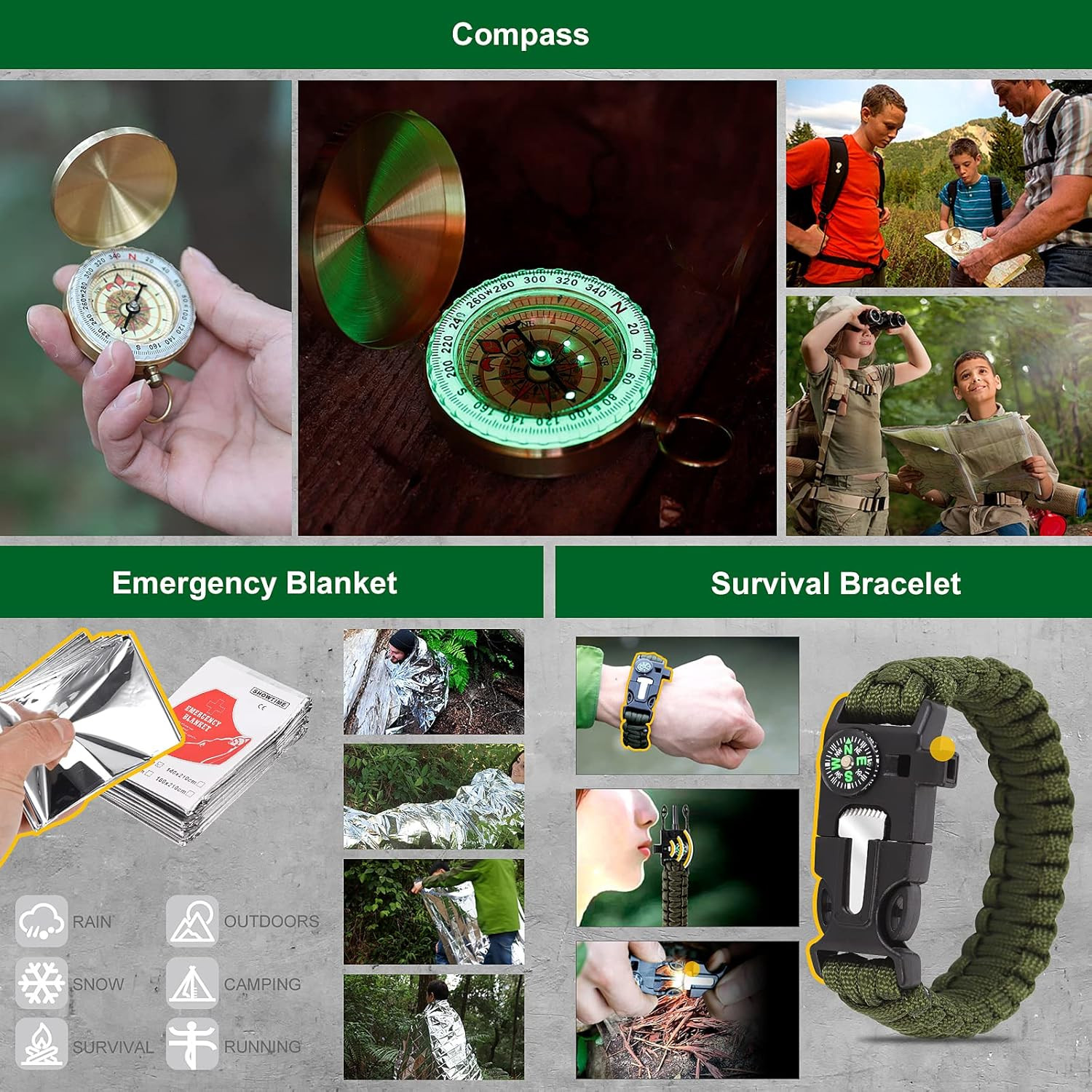 Survival Kits 27 in 1, Survival Gear and Supplies, Christmas Stocking Stuffers C