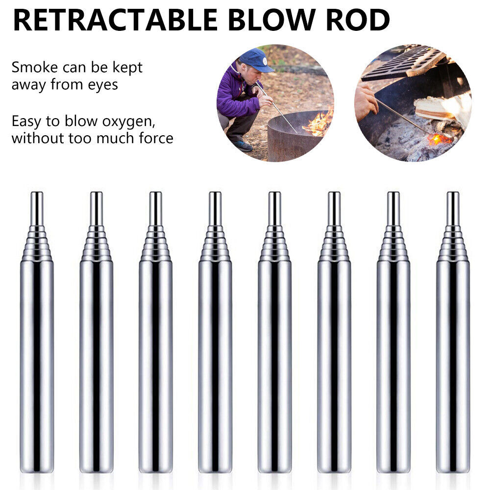 Practical Outdoor Pocket Bellow Collapsible Tool Blow Fire Tube Camping Survival
