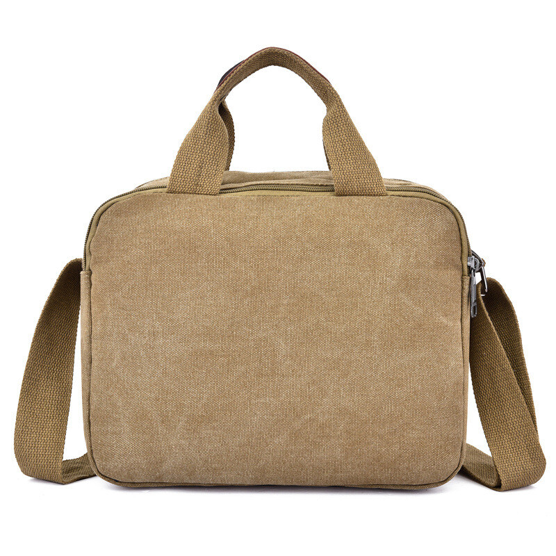 Vintage Shoulder Canvas Military Tech Bag with Padded Interior, 12x9in, 4 Colors