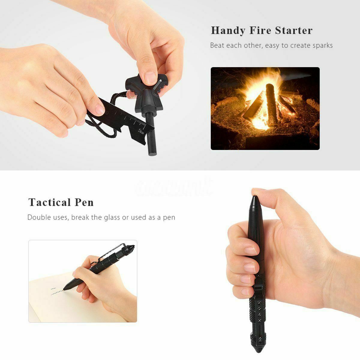 10 in 1 Survival Kit Tools Tactical Camping Emergency Outdoor Military EDC Gear
