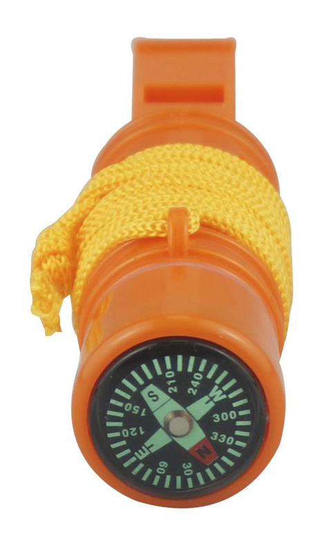5 in 1 Survival Whistle W/ Compass Mirror Emergency Hiking Camping Survival Gear