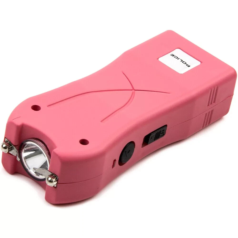 POLICE Stun Gun 398 Max Volt Mini Rechargeable LED Flashlight Pink