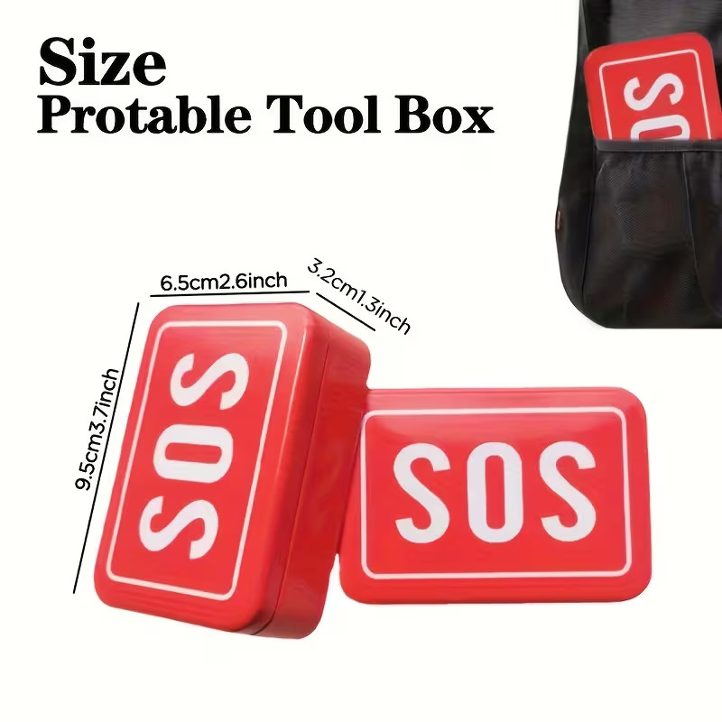 6pcs, Survival Kit SOS Emergency Gear, Set Camping Hiking Multi Tool Compass