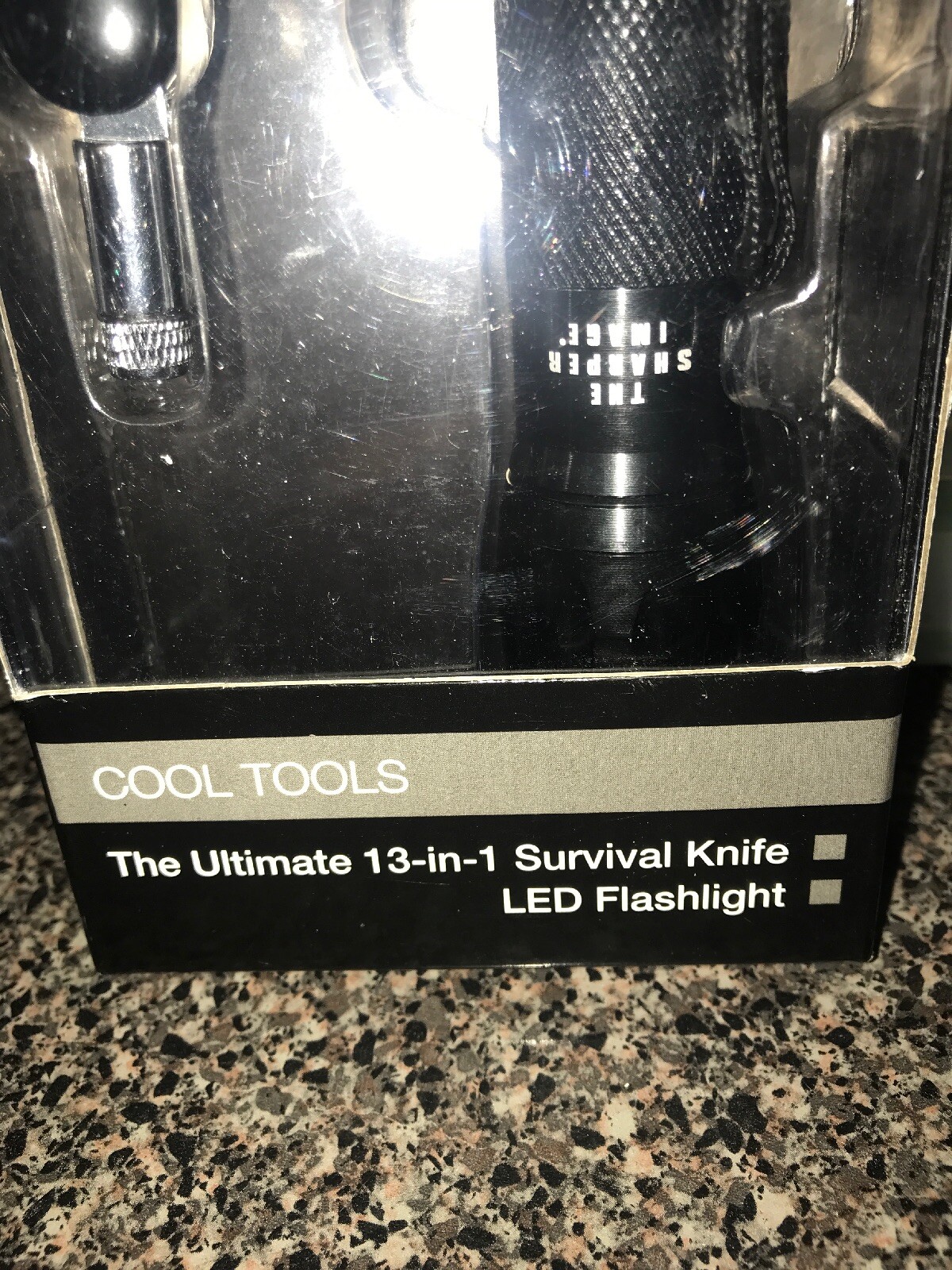 SHARPER IMAGE COOL TOOLS 13 IN 1 SURVIVAL KNIFE SAW OPENER & LED FLASHLIGHT VTG