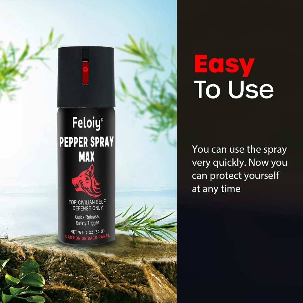Feloiy pepper spray 2oz Safety Lock Stream Defense Security