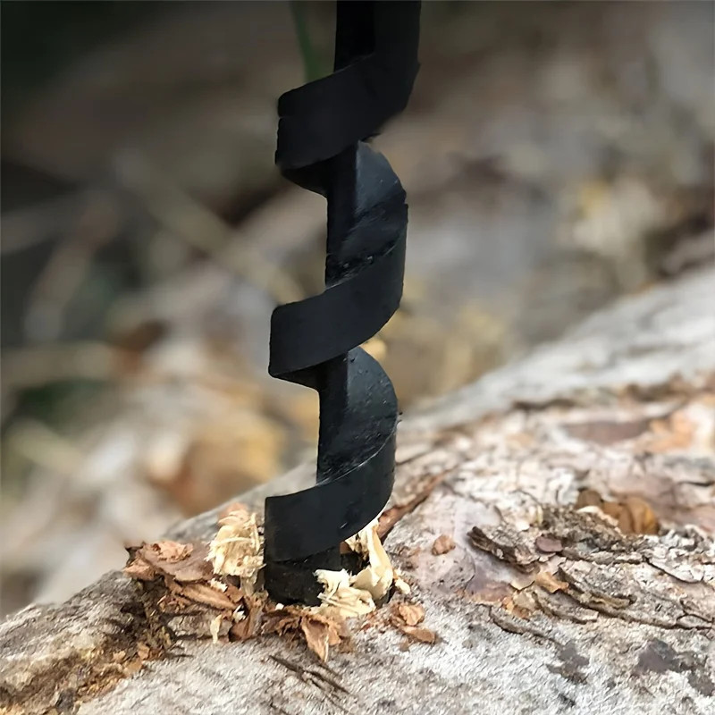 Outdoor survival manual drill bit woodworking extended hand drill black four-edg