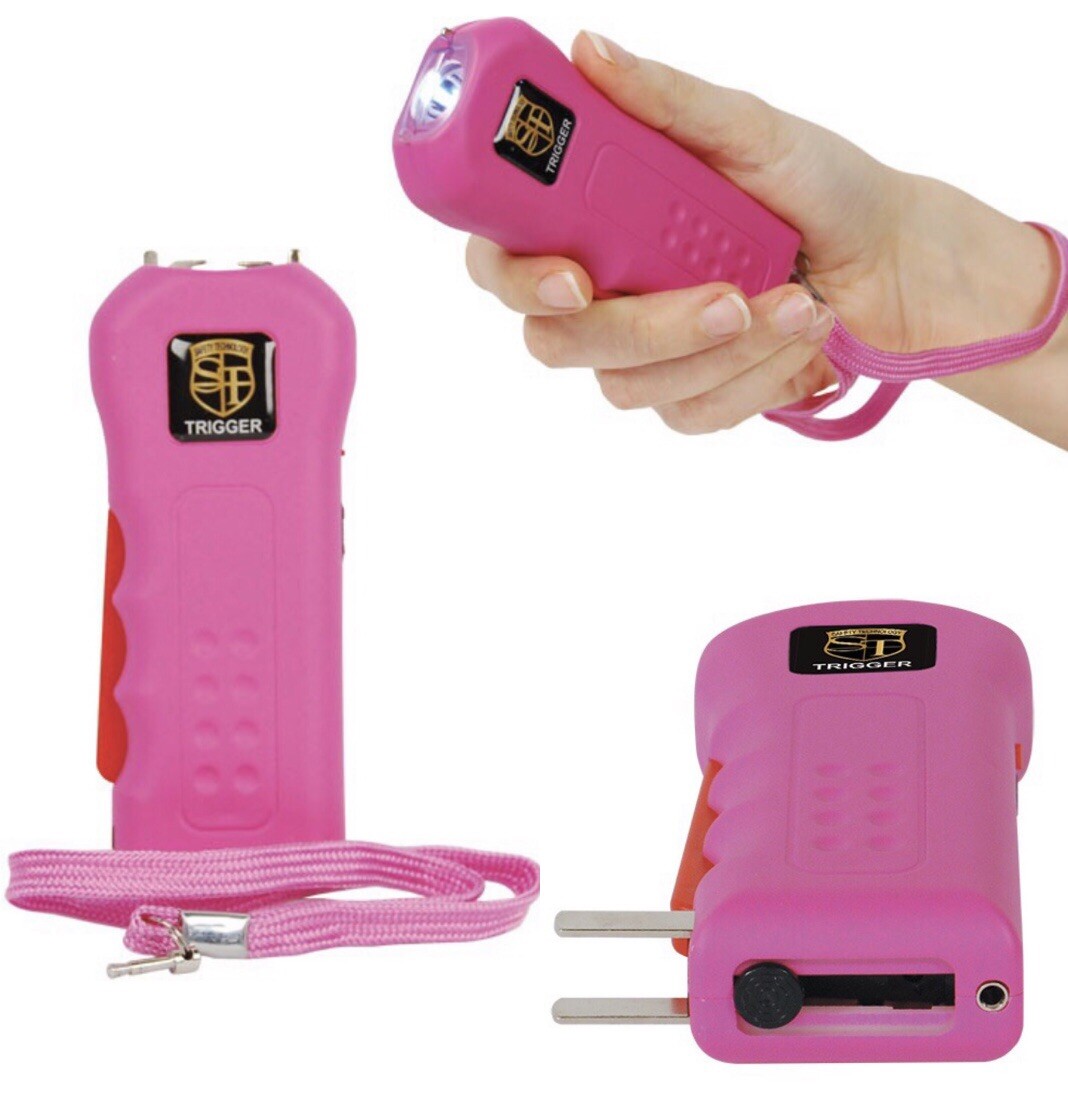Stun Master POLICE PINK MINI Stun Gun 4.8 Milliamp Rechargeable LED FLASHLIGHT