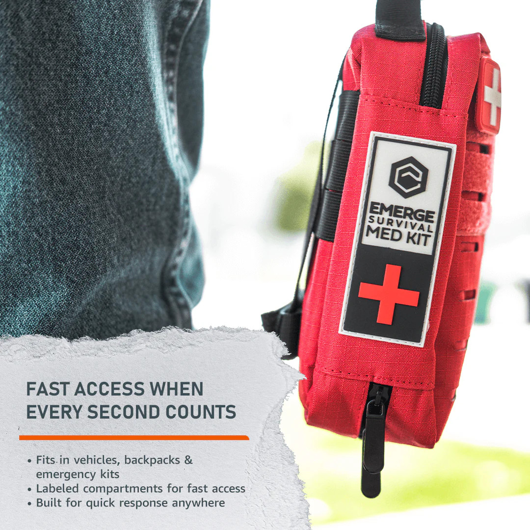 Emergency Med Kit w/2-Person Trauma First Aid Bag