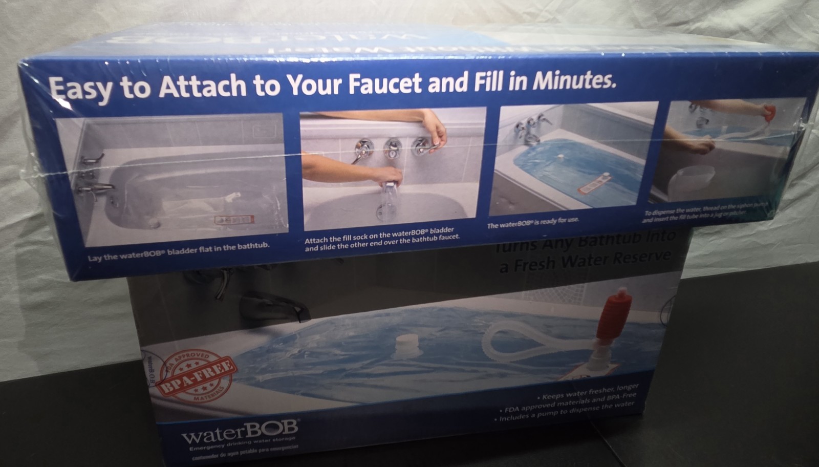 Lot of 2 WaterBOB Bathtub Emergency Water Storage Container Drinking 100gal