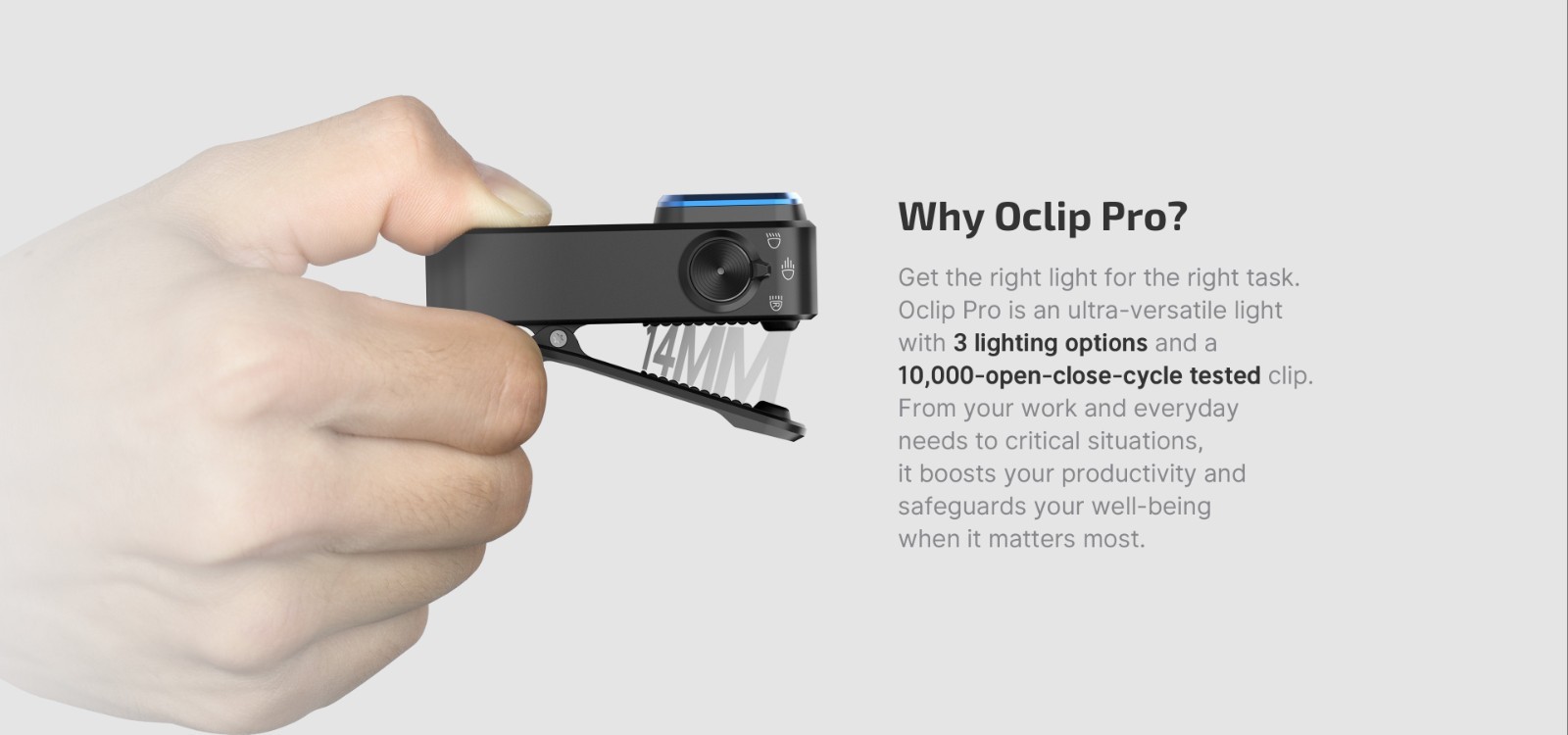 Olight Oclip Pro 500 Lumen USB-C Rechargeable Clip-On Flashlight (Midnight Blue)