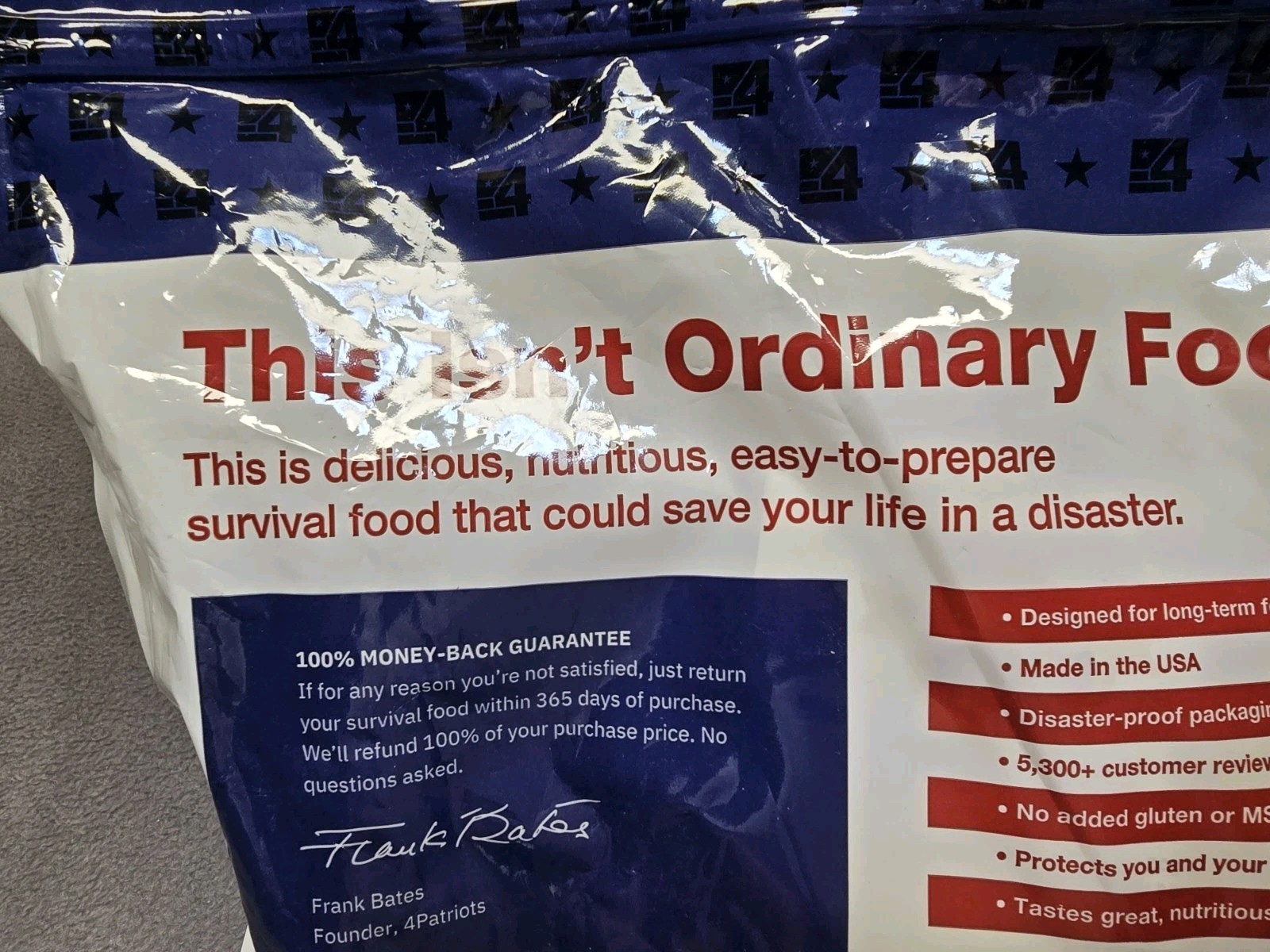 4PATRIOTS 72 Hour Survival Food Kit Lot Of 3 Packages Backpacking Camping