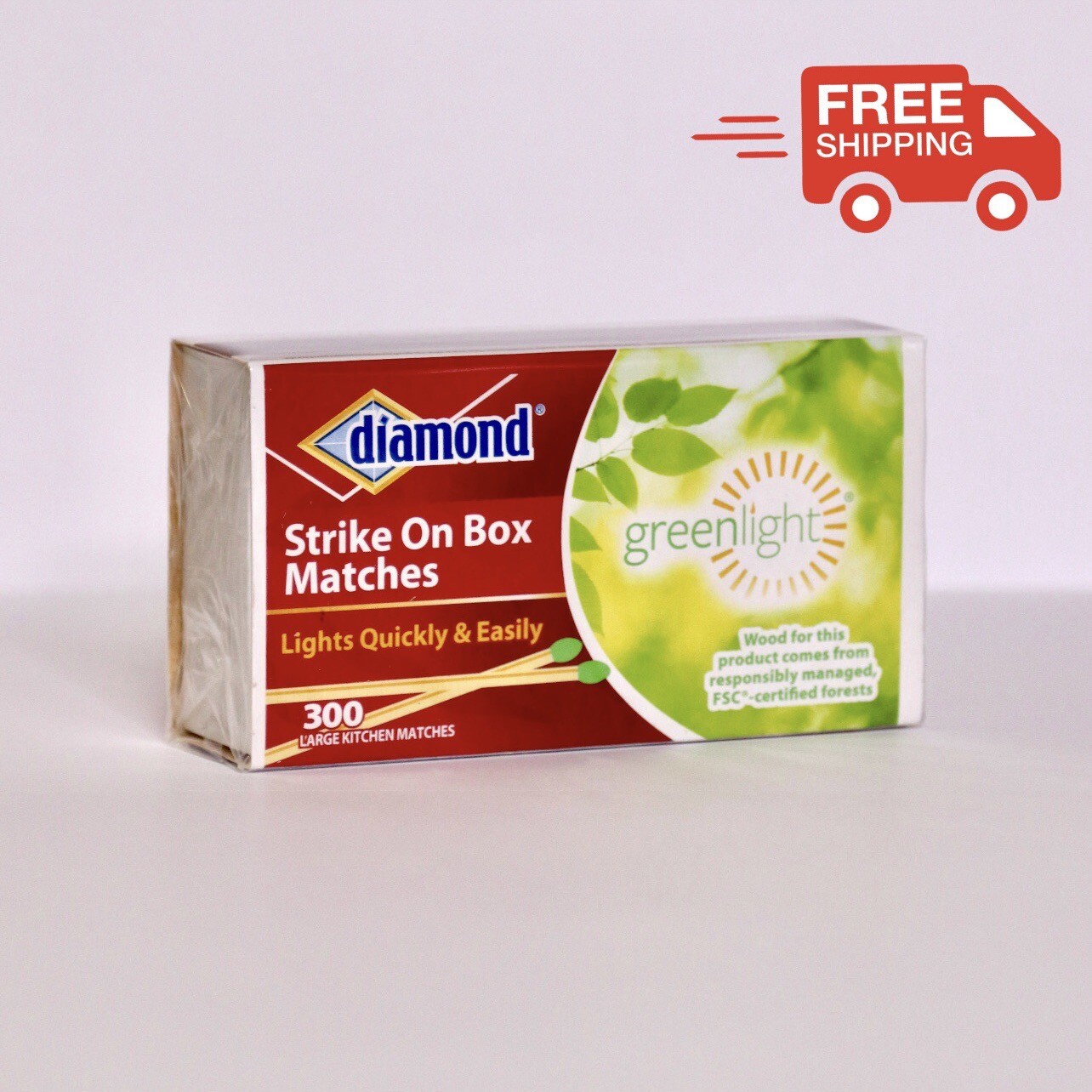 DIAMOND STRIKE ON BOX WOODEN KITCHEN MATCHES FACTORY SEALED PACK 300CT BOX