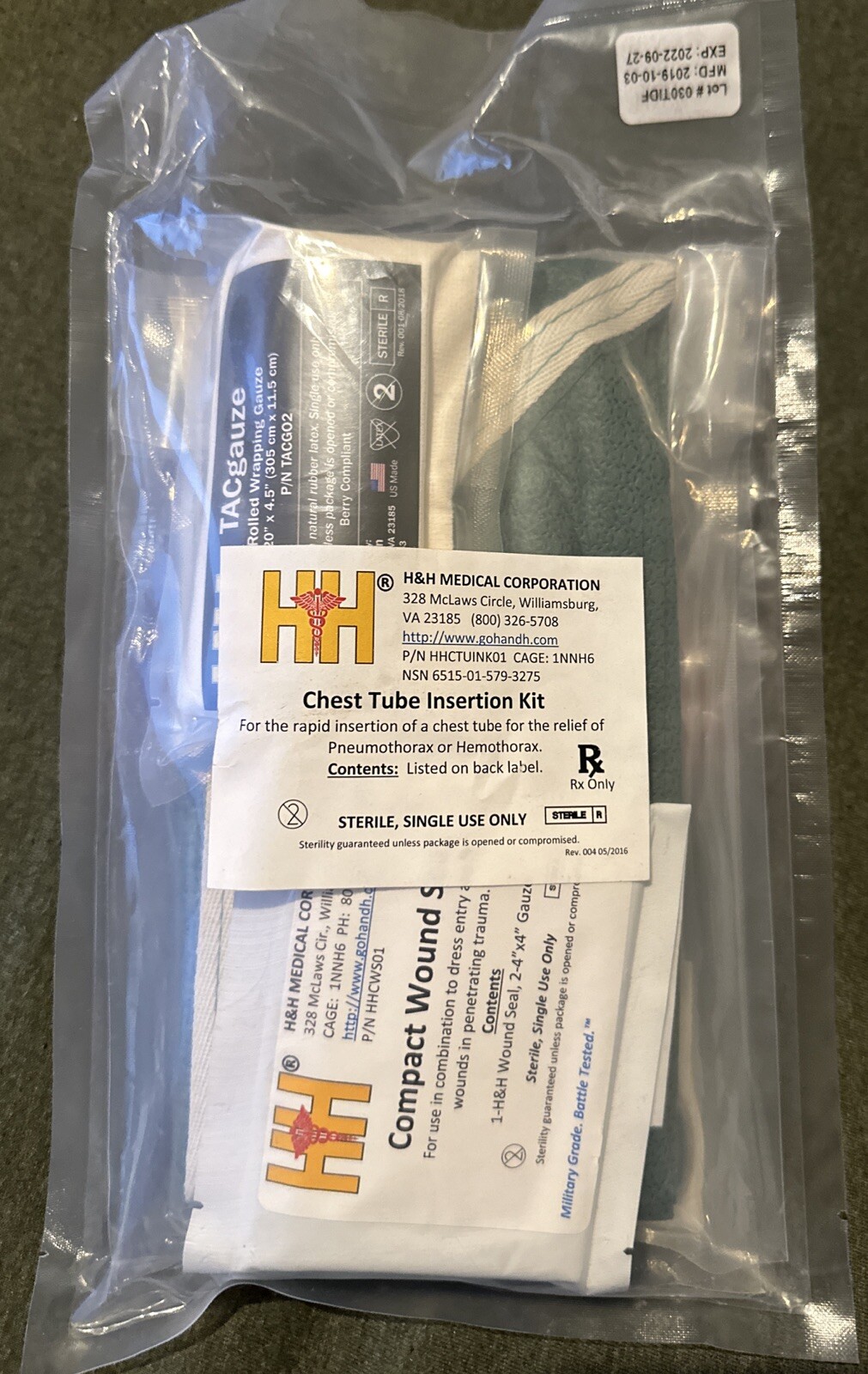 H&H Emergency Chest Tube Insertion Kit