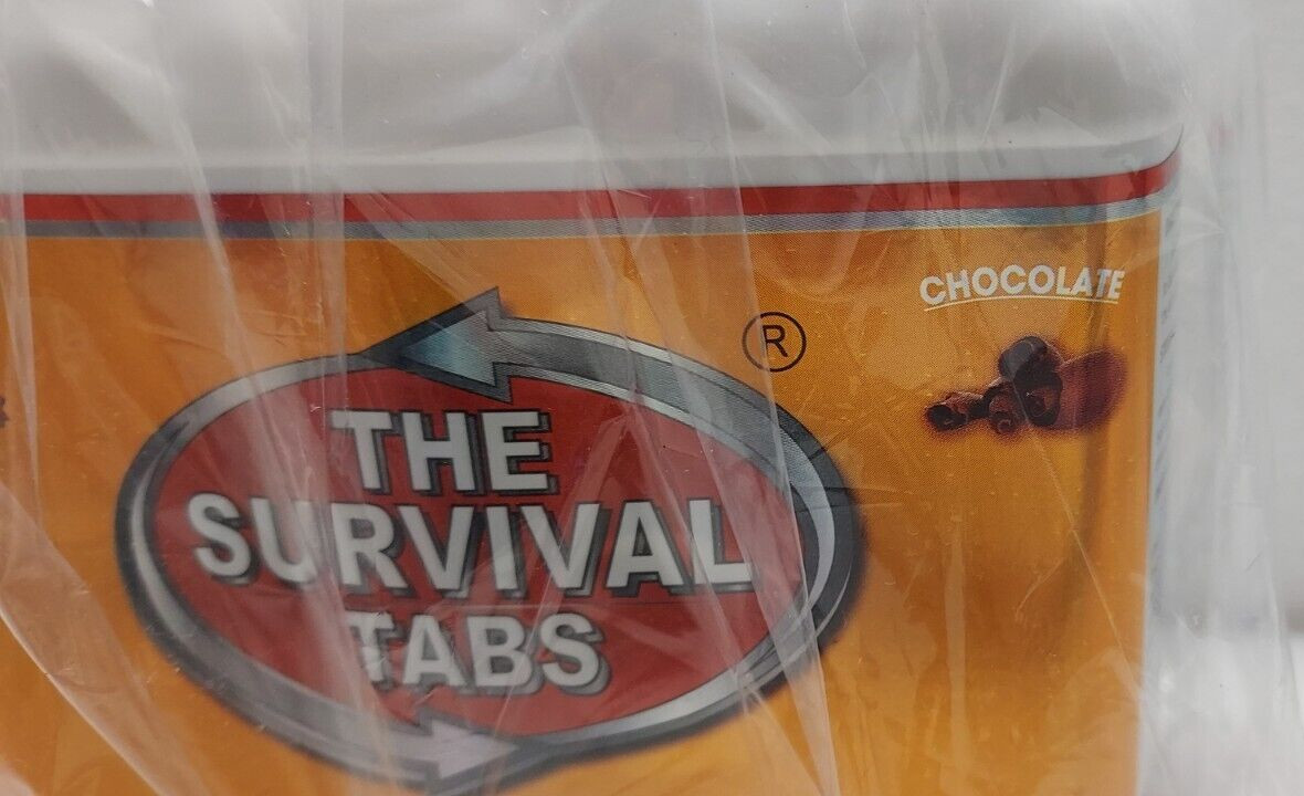 THE SURVIVAL TABS 180 CHEW FOOD TABLETS CHOCOLATE 25 YEAR SHELF LIFE NEW SEALED