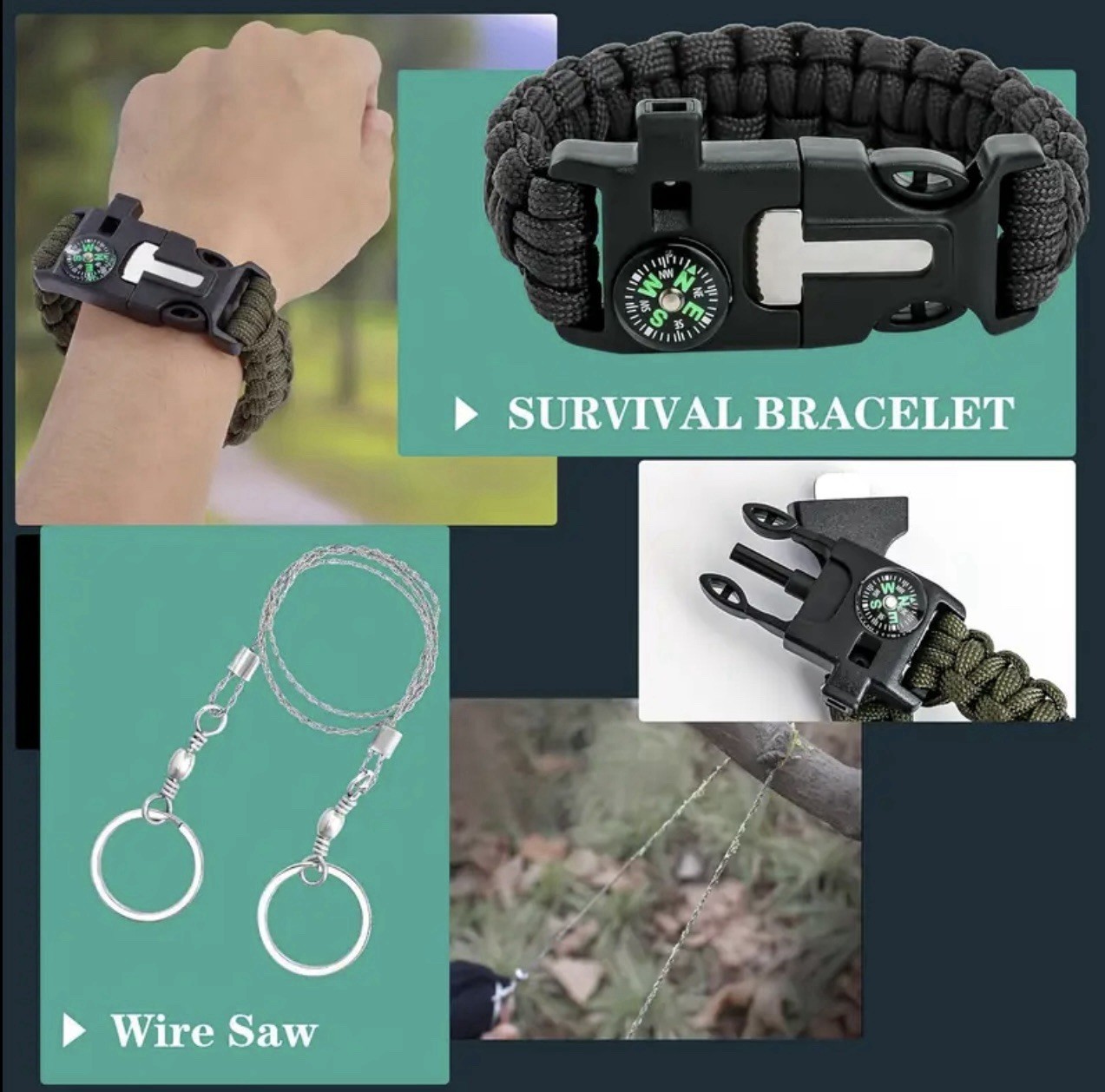Ultimate Emergency Survival Kit 36Pcs Outdoor Camping Hiking Tactical First Aid
