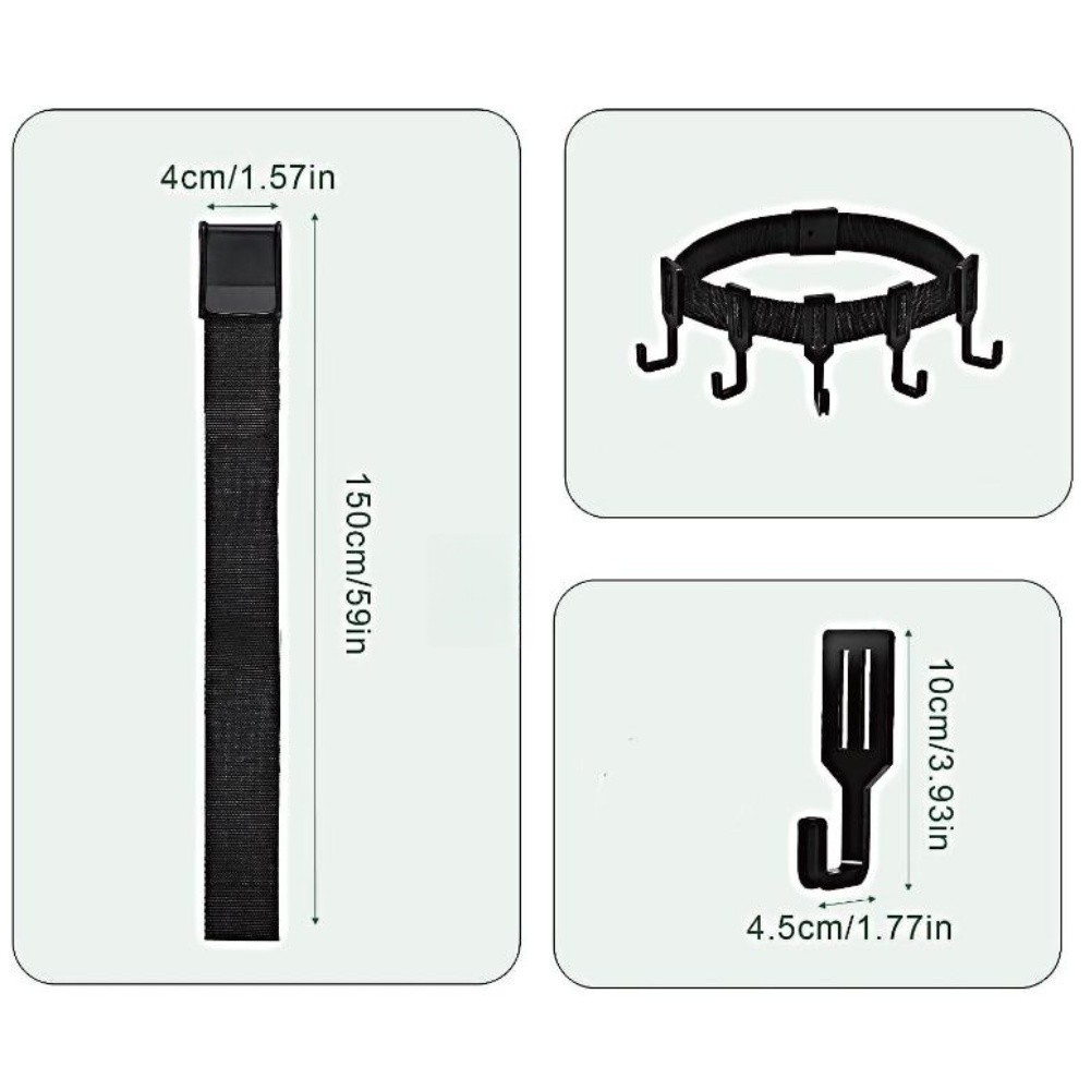 For Outdoor Camping Hooks with Webbing 46 Hook Set for Hanging Gear on Trees