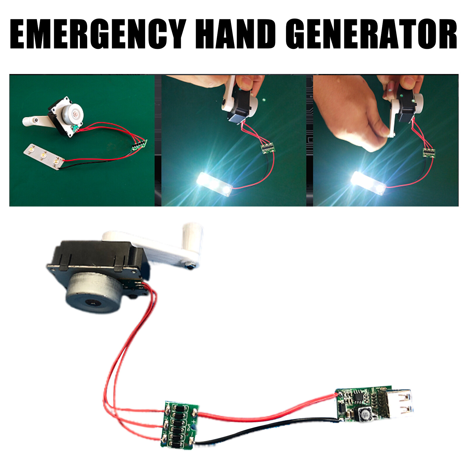 Mini Emergency Hand-Cranking Dynamo Electric Generator USB Charger Mobile Phone